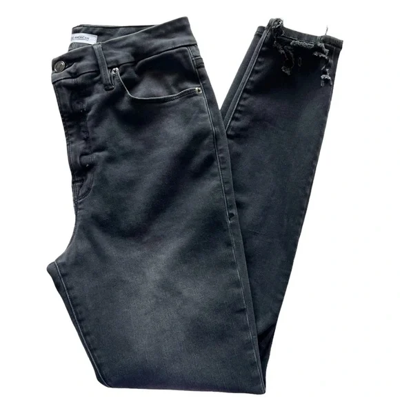 Good American Good Waist Black Distressed Jean6 (28)